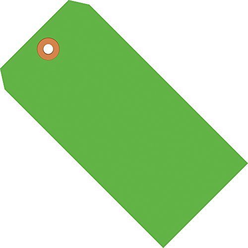 Транспортни етикети Aviditi, 4 3/4 x 2 3/8, 13 Pt, флуоресцентно зелено, с подсилена петелькой, за идентификация