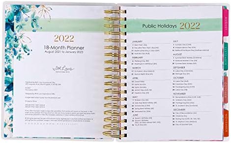 Вдъхновяващи Планер 18 месеца 2022 Дали Храброй и цветова схема, и Синьо Цвете Персонален Органайзер Дневник на Седмица