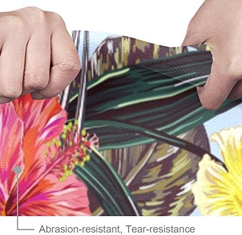 DJROW килимче За Йога Тропически и Екзотични Цветя Палмови Листа на Хибискус Цветя Орхидея Рай Натурален Подложка За Упражнения