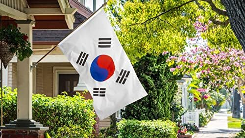 ФЛАГ DANF Флаг на Южна Корея 3x5 Фута Полиестер S Корейски Национални Знамена Полиестер с Медни Втулками 3 X 5