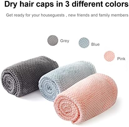 HBselect 3 Опаковки Кърпа за коса от Микрофибър, Обвивка за коса с бутон, Бързо Впитывающее Вода Кърпа, За да изсъхне косата