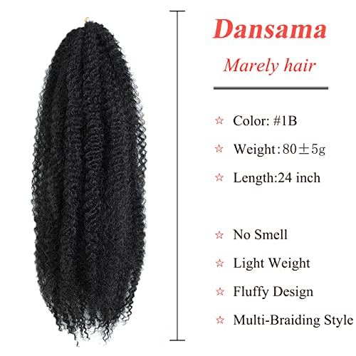 Dansama Marley Hair 24 инча Marley Twist Тъкане на коса 6 Опаковки Заплитане на косата Marley За удължаване