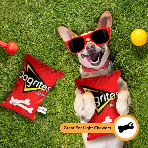 Играчки Felix & Fido Диван Смешни Чип Bag за кучета - Забавно Плюшен Пищалка за малки и средни кучета - Интерактивна