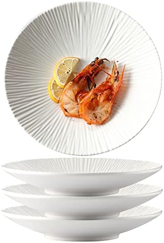 Комплект от 4 места за хранене от Порцелан чинии Jusalpha в японски стил, Универсални Кръгли Обслужването на плочи