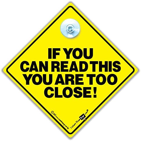 Ако можете да прочетете Това, авто знак твърде близо, Предупреждение за висока видимост на автомобила с вендузата, предназначени