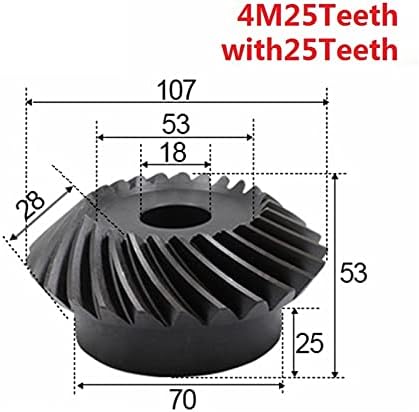 ZHENGGUIFANG ZGF-BR 2 елемента 1:1 Конуса обратно Модул 4 25 зъбите и 25 Тона Вътрешен отвор 18 мм 90 градуса