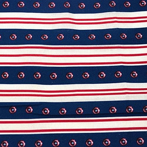 Шарени дизайн на американския щит от памучна ватирана тъкан by The Yard (червено, бяло, синьо, тъмно синьо)