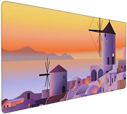 Пейзаж на Залез на острова на Гърция...Подложка за мишка с принтом от 15.7 x 35,4, Нескользящая Гумена Основа,