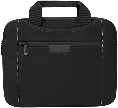 Чанта за лаптоп Targus от изкуствена кожа с Потайными Дръжки, Преден джоб, Защитен калъф за 12-инчов лаптоп, Черен (TSS981GL)