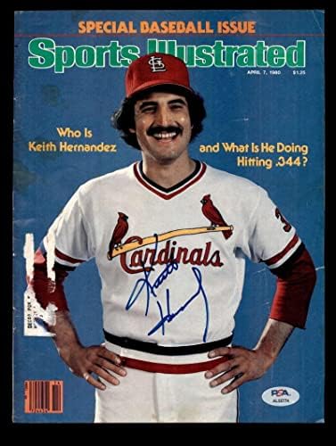ДНК PSA Кит Ернандес С Автограф на корицата на 8x10 SI Кардиналите с автограф на корицата - Снимки на MLB с автограф