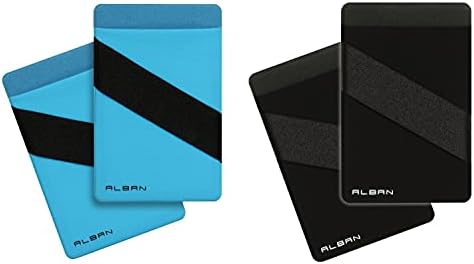 Притежател на кредитна карта и лична карта Албан Phone RFID заключване с каишка за пръстите на 2 Опаковки Син цвят, 2 опаковки