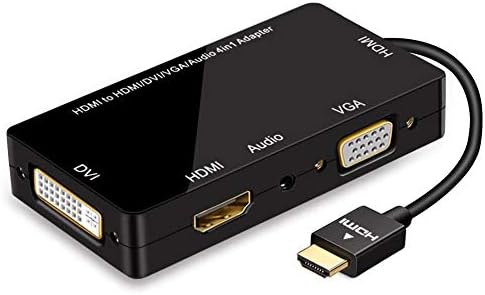 Angusplay HDMI-VGA DVI-HDMI Адаптер с аудио изход 4 в 1 video Converter Поддържа 1080P Съвместим с лаптоп, ТВ-префикс и т.н.,