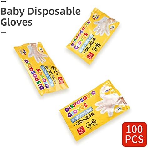 Ръкавици за еднократна употреба Babyease за деца - 100 опаковки Многоцелеви ръкавици без прах и латекс за готвене, бродерия, рисуване и игри