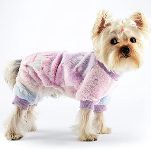 Пижами за малки кучета Sebaoyu, Светещи в Тъмното Пуловер за кучета с Единорогом, Супер Мека Кадифена Материал, Дрехи за