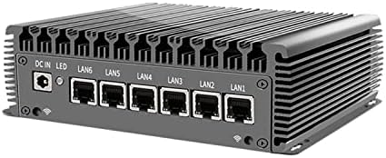 HUNSN Micro Firewall Техника, Мини-КОМПЮТЪР, VPN, Компютър-рутер, Intel Core I3, 10110U, RC05, AES-NI, 6 x 2.5 GbE I225-LM, 6 x USB, VGA, HDMI, 2 x COM, без връзка към интернет, БЕЗ памет, БЕЗ база, БЕЗ система