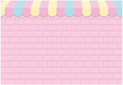Allenjoy 7x5ft Розова Тухлена Стена на Магазин за Сладолед, на Фона на Парти по случай Рожден Ден, Декорация за Душ за Малки