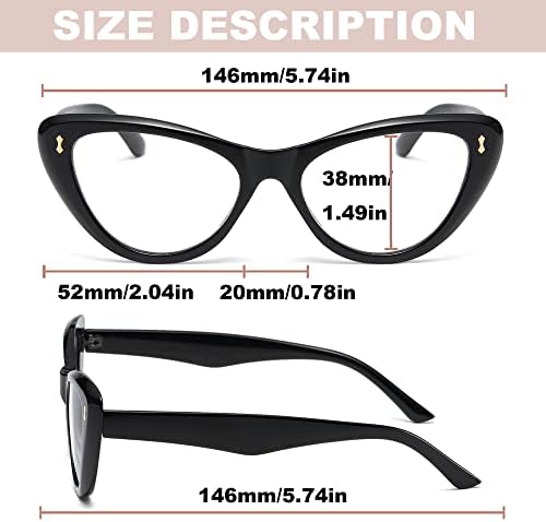 NaNaKo 4 Опаковки очила за четене Котешко око за жени - Мода-Леки Сини Светозащитные очила (C1-2.50)