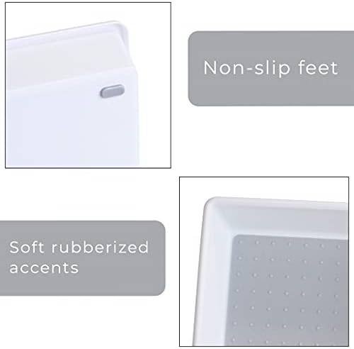 Пластмасов органайзер Smart Design размер 6-16 x 6,75 инча с неплъзгащи подплата и крака - Не съдържа BPA – Посуда, прибори