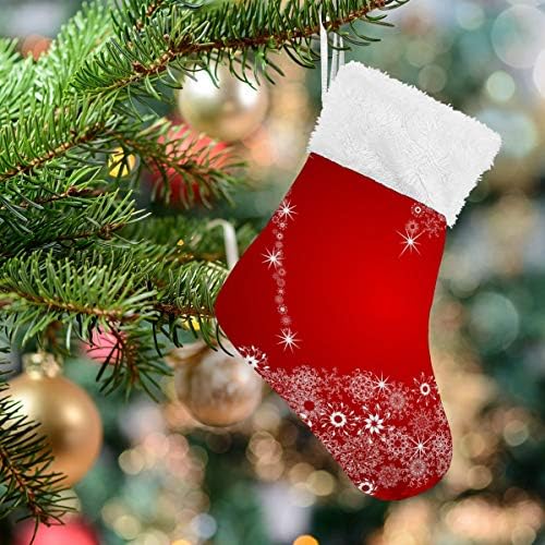 Коледни Чорапи ALAZA, Червени Коледни Класически Персонализирани Малки Чулочные Украса за Семейни празници,