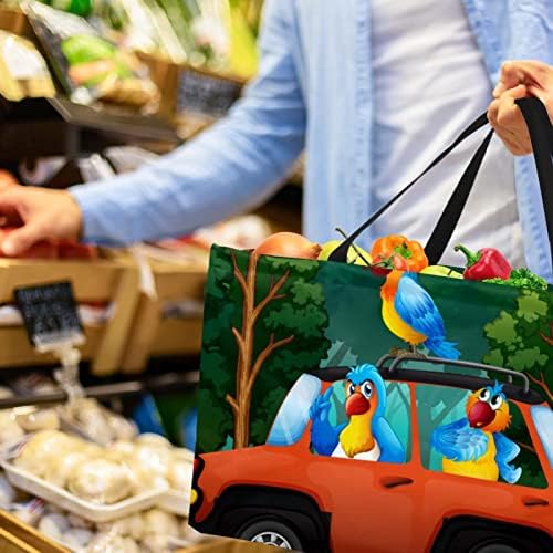 Лесна чанта за магазин за Хранителни стоки с Шарките на Павлина за Еднократна Употреба, Сгъваема Чанта-Тоут, Сгъваема