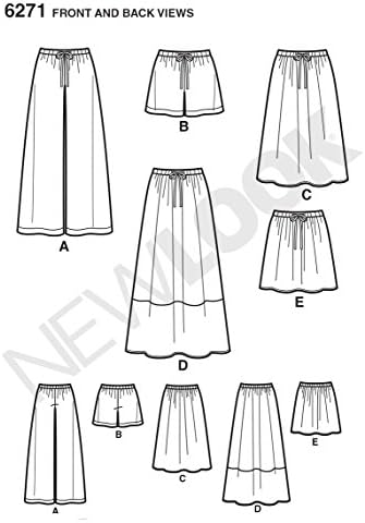 Прости творчески модели на New Look 6271 Женска пола три дължини и Панталони или Шорти, A (10-12-14-16-18-20-22)
