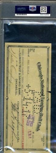 ДНК PSA Фред Меркла, Подписан Автограф Върху бележката заплата Чикаго Къбс през 1917 година - MLB Cut Signatures
