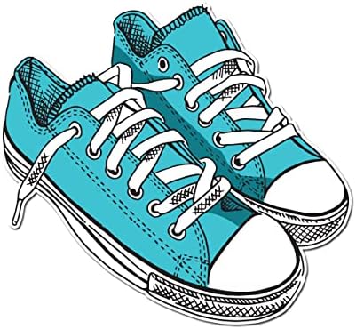 Дизайн на Чаши Сини Обувки на плоска подметка 4-инчов Пълноцветен Винил Стикер