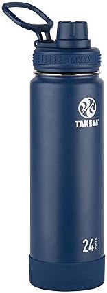 Случайна Бутилка за вода Takeya Actives от Неръждаема стомана с Изолиран капак от Чучура, 24 грама, Слама делото Midnight