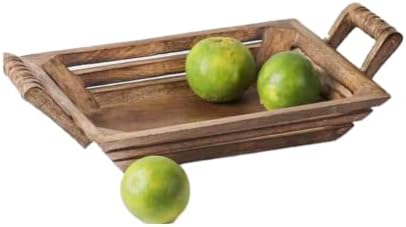 Дървена Сервировочный тава с дръжка Многофункционална Тава - за закуска, Журнального маса/Butler & More Тави за подаване