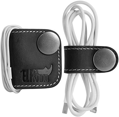 ELFRhino Слушалки от естествена кожа, Органайзер за слушалки, Органайзер за навиване на кабела устройство за
