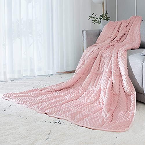 Двустранно утяжеленное одеяло ALANSMA за целия сезон, луксозни кадифе, топло и прохладно, Утяжеленное одеяло за възрастни