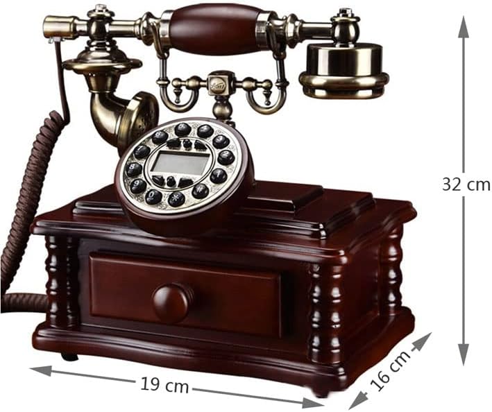 Стационарен телефон GaYouny правоъгълна форма от дърво, фиксиран телефон с номер на обаждащия се vaste telefoon