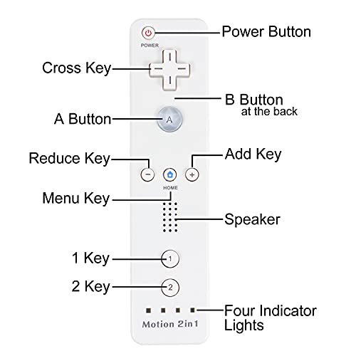 Дистанционно управление на Wii с функция Motion Plus е Съвместим с конзоли Wii и Wii U, контролер ECRAB Wii