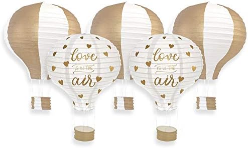 Декоративни 12-Инчови Висящи Хартиени фенери с балон Just Artifacts (5 бр., Лилаво дъга)