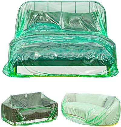 Калъфи за мебели Skywin за движение - 1 опаковка, Голяма чанта за съхранение на дивана 101x75x50 и пластмасов калъф за дивана, защита от прах за тапицерия на мебели - Прозрач?