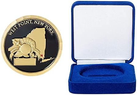 Монета на Повикване на Военна академия на САЩ USMA Army West Point Challenge и Синьо Кадифе Кутия за показване