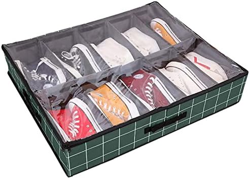 ZHOUHUAW Органайзер за съхранение на обувки под леглото за шкаф Побира 16 двойки - Сгъваеми Съдове за съхранение на обувки кутии