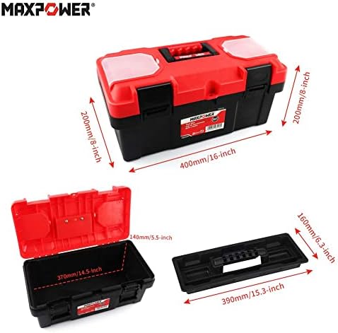 Пластмасова кутия за инструменти MAXPOWER 16 инча и Метална кутия за инструменти 17 инча