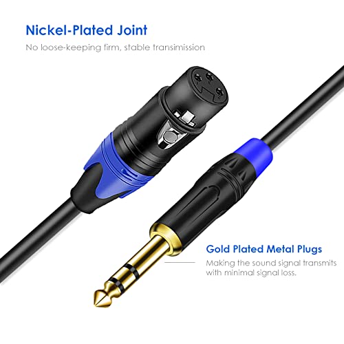 Удобен микрофон, кабел с конектор XLR до 1/4 инча (6,35 мм) TS Mono Jack, които не са симетрични 3-пинов XLR конектор