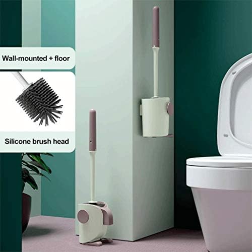 GENIGW Декоративна Компактен, свободно стояща Пластмасова четка за тоалетна и държач за съхранение и организация Баня, Компактен,