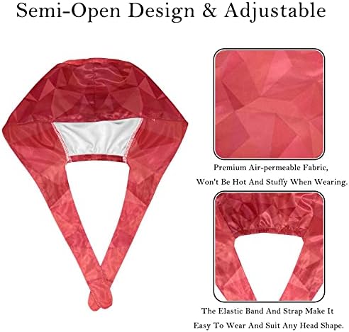 2 Опаковки триъгълна Многоугольных фон Жълто-розови Работни кепок с учебната лента за Жени и мъже, буйна Шапчица-Тюрбан