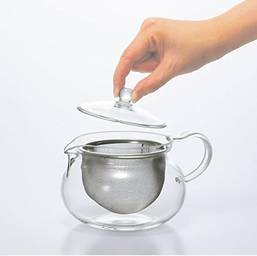 Чайникът Hario 'ChaCha Kyusu Maru' От устойчиви на топлина Стъкло, 700 мл, Стъклена