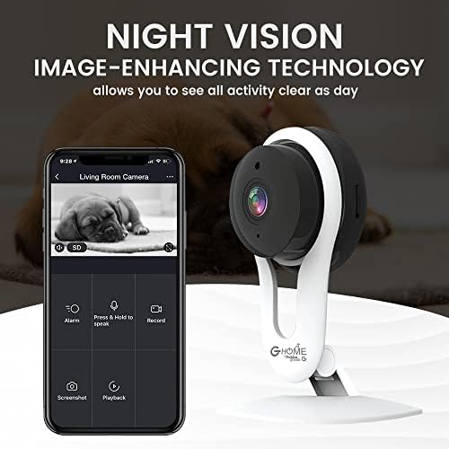 Gabba Goods 2 опаковки G-Home Интелигентна Камера за видео наблюдение с Висока Разделителна способност Домашна Безжична