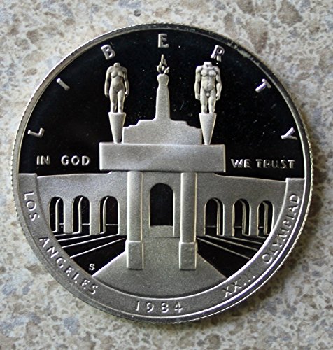 Монетен двор на САЩ, 1984 г., Олимпийское доказателство, Запомнящо Сребърен Долар на стойност 1 щатски долар, Скъпоценен