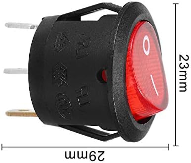 Aexit 10 бр. Червени превключи ключове включване-изключване на светлината SPST Кулисный Превключвател Черен 6A/250 В SPST превключи ключове 10A/125 vac