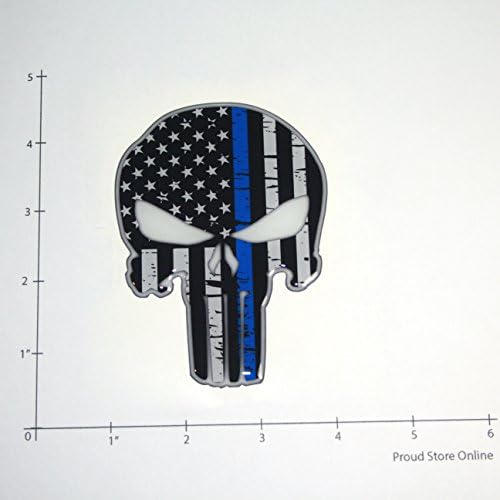Горд Онлайн Магазин Каратель Тънка Синя ЛИНИЯ Полицията на САЩ Куполообразная Стикер Емблема на КОЛАТА Стикер 3D 3 x 4