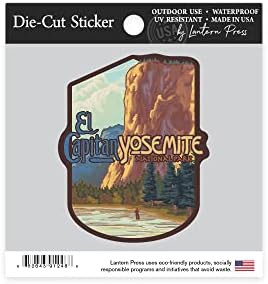 Стикер за щанцоване на Национален парк Йосемити, Калифорния, Ел Капитан, Contour Vinyl стикер 1-3 инча (Водоустойчива