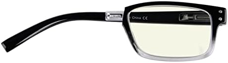 (Трябва да си купя и на двете очи) Черен Прозрачен-лявото око + 0,50 Компютърни очила за четене, блокиране