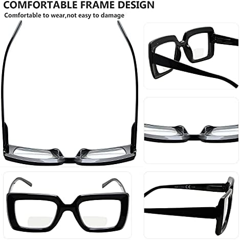 Дизайнерски Бифокални Очила за четене Eyekepper, 4 опаковки, за Жени, Бифокални Ридеры