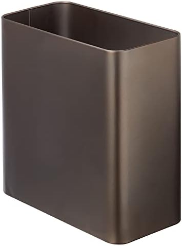 mDesign От Неръждаема Стомана, Тънък Правоъгълен Модерно Метално кошче за Боклук с капацитет 2,6 Литра / 10 литра,